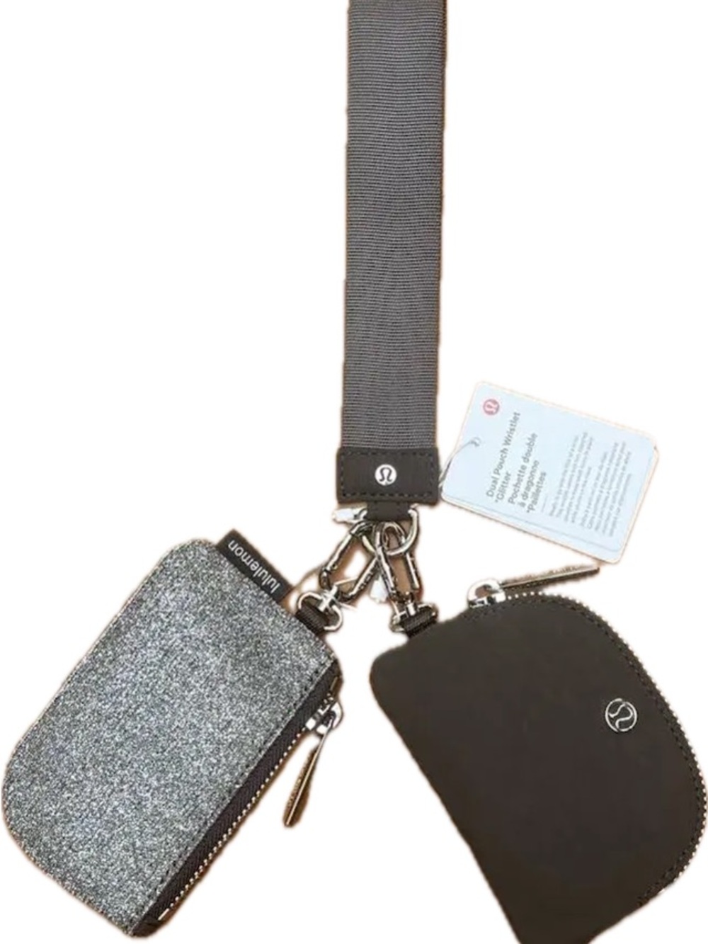 lululemon athletica Black and Glitter Dual Pouch